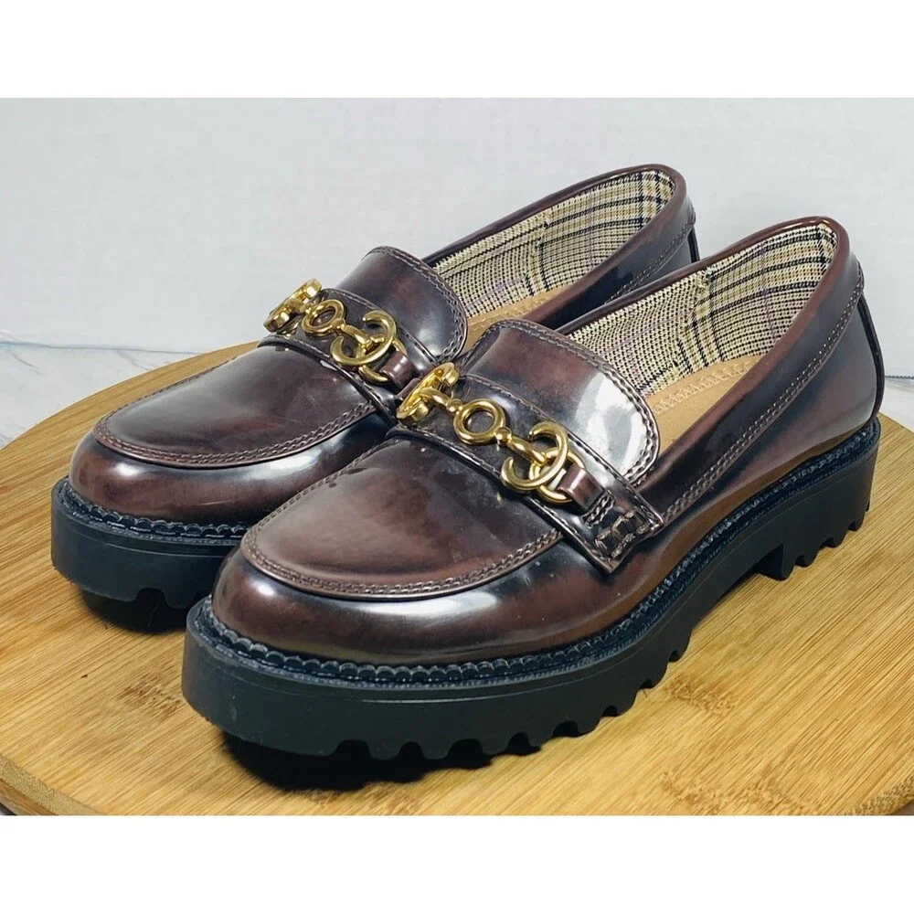 Circus By Sam Edelman NY Women's Shoes Loafers Brown Patent Sz 6M